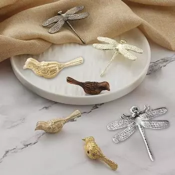 Ручка для шкафа в виде стрекозы из цинкового сплава Yousheng, винтажная ручка для ящика шкафа-купе, металлическая ручка для двери шкафа, украшения для офиса, дома и кухни
