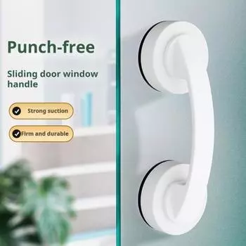 Ручка для стеклянной двери Грузоподъемность 10 кг Надежный захват Простая установка Универсальная присоска белый