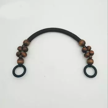 Ручка для сумки на плечо, аксессуары, ремень, деревянная бусина, самодельная сумка, веревка, сменный ремень для сумки, уникальный коричневый