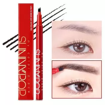 Ручка для татуажа бровей Sunny Pop Long Fix Brow Easy, 01 темно-коричневый, 1 шт.