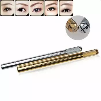 Ручка для татуировки бровей Машинка для перманентного макияжа Ручной инструмент для красоты серебряный