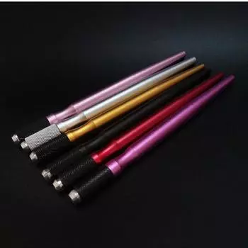 Ручка для татуировки на талию Ручка из алюминиевого сплава Татуировка бровей Вышивка бровей Волна Карандаш для бровей Нож жёлтый