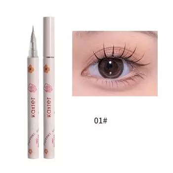 Ручка для теней из натурального шелкопряда, долговечная, водонепроницаемая и устойчивая к поту, ее нелегко размазать, коричневая быстросохнущая ультратонкая жидкая подводка для глаз 0.8g