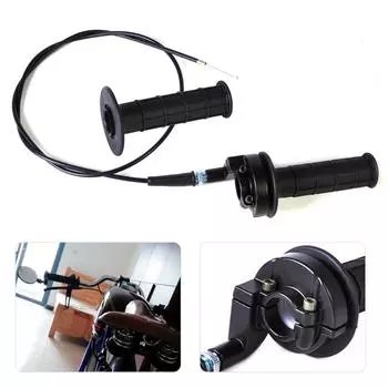Ручка газа 7/8 22 мм для мотокросса с зажимом и тросом скручивания для квадроцикла ATV 50-250 куб.см, питбайка, багги, мотоцикла для гонок