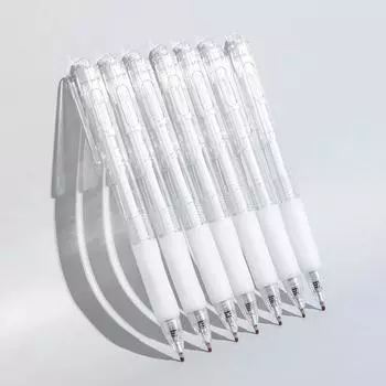 Ручка гелевая выдвижная, размер 0,5 мм., простая черная, канцелярские товары для студентов, 5 шт. 1pcs