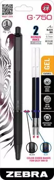 Ручка гелевая Zebra Pen Retractable Black Brass Barrel Medium Fine Black Ink 1 Pack G-750 0.7mm (49811)
