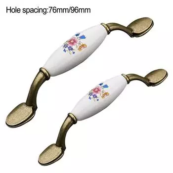 Ручка из цинкового сплава Античный шкаф Керамическая дверная ручка Ящик