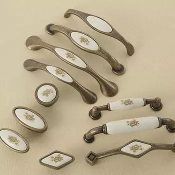 «Ручка из европейского цинкового сплава и керамики для современных шкафов — круглая ручка в античном стиле для детей»