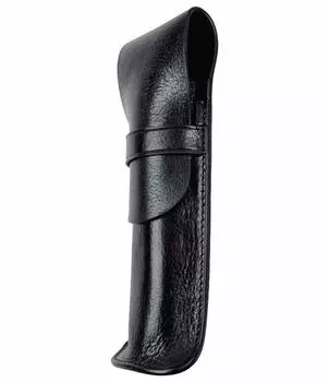 Ручка из натуральной кожи, перьевая итальянская ручка-карандаш [Dom Teporna], чехол, ручка из 2 частей, простая, стильная, кожаная, компактная, чехол, держатель, канцелярские принадлежности, чёрный