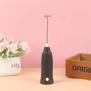 Ручка Электрическая мешалка Молочный напиток Кофейный венчик Миксер Яйцесборник Вспениватель Пена чёрный