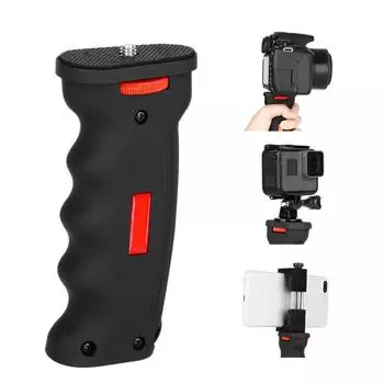 Ручка камеры Эргономичная многофункциональная универсальная нескользящая простая установка Палка для селфи Портативный портативный телефон Держатель для цифровой зеркальной камеры для путешествий чёрный