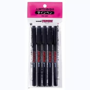 Ручка-карандаш Mitsubishi Pencil на водной основе Plocky Twin Extra Fine PM120T5P.24 черного цвета, 5 шт.