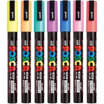 Ручка-карандаш Mitsubishi Pencil на водной основе Posca Fine Point Round Core 7 цветов PC3M7C