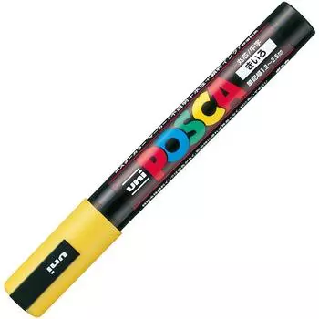 Ручка-карандаш Mitsubishi Posca Medium Point Round Core Yellow 10 шт. на водной основе PC5M.2 жёлтый