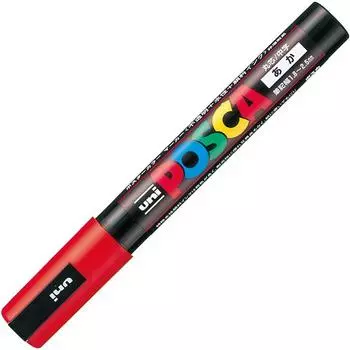 Ручка-карандаш Mitsubishi Posca Medium Point Round Core, красная, 10 шт., на водной основе, PC5M.15 красный