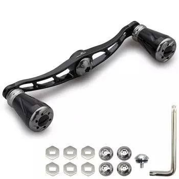 Ручка катушки HEIGHTEN 115 мм для Shimano Daiwa Abu Garcia General Baitcasting Reel серии Pillar (Черный и бронзовый) (807)