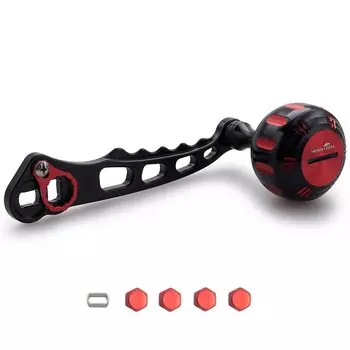 Ручка катушки HEIGHTEN 4 цвета SHIMANO DAIWA Abu общего назначения Harmer Series для катушки с приманкой 60/70/80/90 мм (80 мм/90 мм переменный, черный/красный) (163)