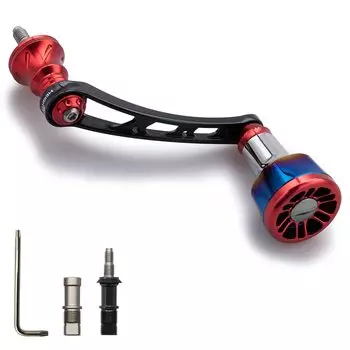 Ручка катушки HEIGHTEN 56 мм для универсальной спиннинговой катушки SHIMANO DAIWA Arch Engine (Красный и черный) (177)