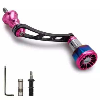 Ручка катушки HEIGHTEN 56 мм для универсальной спиннинговой катушки SHIMANO DAIWA Arch Engine (Розовый и черный) (265)