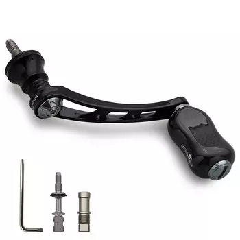 Ручка катушки HEIGHTEN 56 мм с карбоновой ручкой 21 мм для универсальной спиннинговой катушки Shimano Daiwa серии Gourd (Черный и бронзовый) (831)