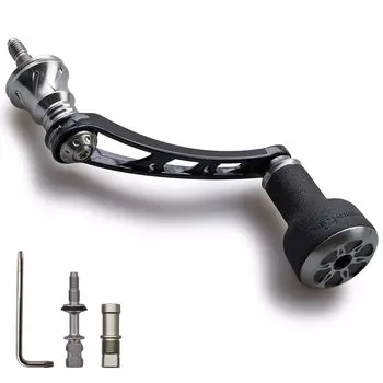 Ручка катушки HEIGHTEN 56 мм с ручкой TPE 24 мм для универсальной спиннинговой катушки Shimano Daiwa серии TPE (Черный и бронзовый) (476)