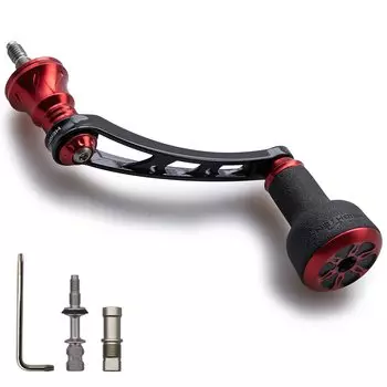 Ручка катушки HEIGHTEN 56 мм с ручкой TPE 24 мм для универсальной спиннинговой катушки Shimano Daiwa серии TPE (Черный Красный) (475)