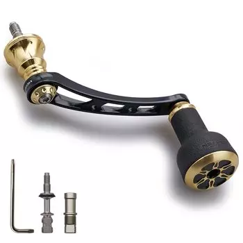 Ручка катушки HEIGHTEN 56 мм с ручкой TPE 24 мм для универсальной спиннинговой катушки Shimano Daiwa серии TPE (Черное золото) (478)