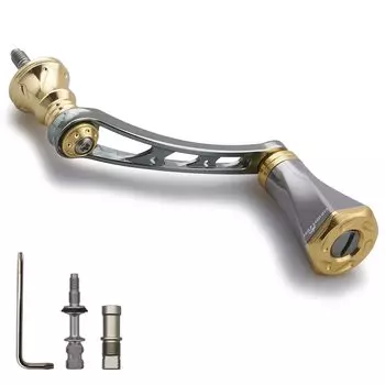 Ручка катушки HEIGHTEN 56 мм с ручкой 23 мм для универсальной спиннинговой катушки Shimano Daiwa серии Tornado (ДАЙВА) (Бронзовый/Золотой) (411)