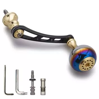 Ручка катушки HEIGHTEN 56 мм с ручкой 30 мм для универсальной спиннинговой катушки SHIMANO DAIWA серии Aurora (Золотой и черный) (392)