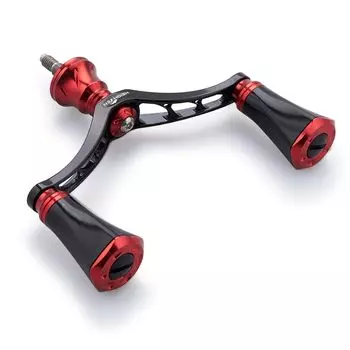 Ручка катушки HEIGHTEN 80 мм с ручкой 20 мм для универсальной спиннинговой катушки Shimano Daiwa серии Tornado (Черный Красный) (699)