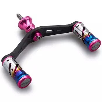 Ручка катушки HEIGHTEN 90 мм с ручкой 16 мм для Shimano Daiwa General Use Carbon Cloth, карбоновая ручка для спиннинговой катушки Vortex Series 1.5K (розовый) розовый