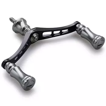 Ручка катушки HEIGHTEN 92 мм с ручкой 15 мм для универсальной спиннинговой катушки Shimano Daiwa серии Chess (черный (Ручка)/Пушечный металл (Ручка)) (578)