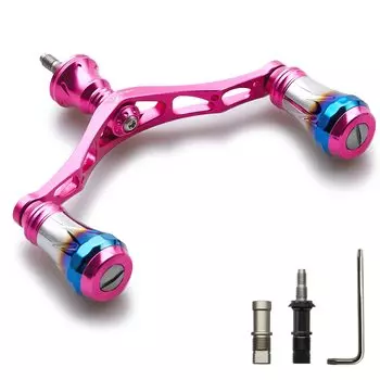 Ручка катушки HEIGHTEN 95 мм, 8 цветов, для спиннинговой катушки Shimano Daiwa General 70, авиационный алюминий, серия Aurora (розовый) (182)