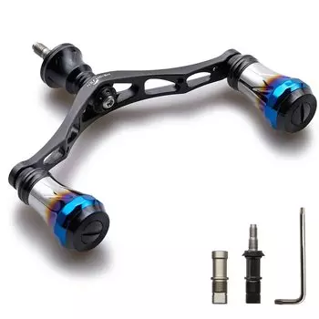 Ручка катушки HEIGHTEN 95 мм, 8 цветов, для спиннинговой катушки Shimano Daiwa General 70, авиационный алюминий, серия Aurora (V2.0 - Черный) (185)