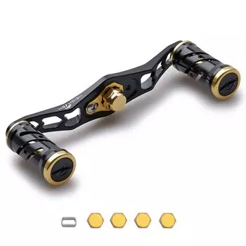 Ручка катушки HEIGHTEN 95 мм для SHIMANO DAIWA Abu General Baitcasting Reel Spider Series Black (95мм, (Ручка) и черный/золотой (Ручка)) (217)
