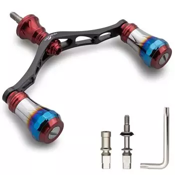 Ручка катушки HEIGHTEN 95 мм с ручкой 20 мм для универсальной спиннинговой катушки Shimano Daiwa серии Aurora V3.0 (Винно-красный/черный) (175)