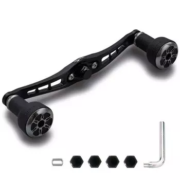 Ручка катушки HEIGHTEN Bait Reel 24 мм TPE Knob Shimano Daiwa Abu Garcia General Bait Reel TPE Series Gunmetal 120/92 мм (120 мм-черный и (Колпачок)) (439)