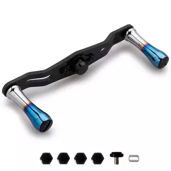 Ручка катушки HEIGHTEN из углеродного волокна, ручка из углеродного волокна 11 мм для катушки Shimano Daiwa Abu General Bait 85/95 мм 1,5 тыс. 3,5 г (V2.0-95мм - Черный) (63)