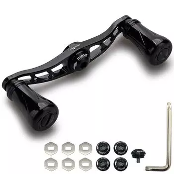 Ручка катушки HEIGHTEN с ручкой 19 мм для катушки General Bait серии Arch Pillar 88 мм/90 мм SHIMANO, DAIWA, Abu, (88 мм - Черный)