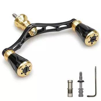 Ручка катушки HEIGHTEN с ручкой для универсальной спиннинговой катушки Shimano Daiwa New Pillar Series Black 80 мм/95 мм/98 мм 20 мм/19 мм (Золото (Ручка) & (Ручка))