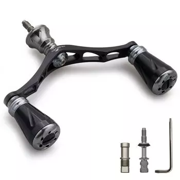 Ручка катушки HEIGHTEN с ручкой для универсальной спиннинговой катушки Shimano Daiwa New Pillar Series Black 80 мм/95 мм/98 мм 20 мм/19 мм (Черный/Металлический (Ручка) &