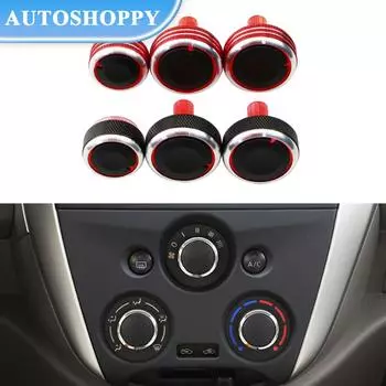 Ручка кондиционера автомобиля из алюминиевого сплава, кнопка переменного тока для Nissan Almera Latio Sunny Versa Cube March Micra Versa Note, аксессуары красный