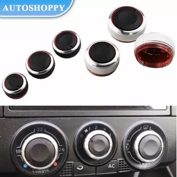 Ручка кондиционера автомобиля из алюминиевого сплава, ручка переменного тока, кнопка переключения тепла для VW POLO 2004-2013 MK4 MK5 9N 9N3 6R, аксессуары чёрный