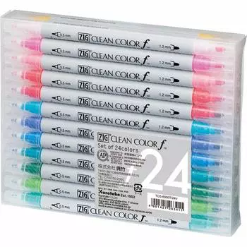 Ручка Kuretake ZIG clean color f 24 цвета на водной основе TCS-6000T/24V