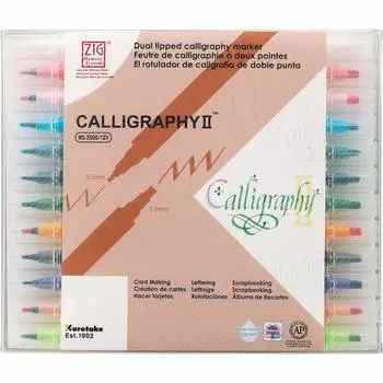 Ручка Kuretake ZIG MS Calligraphy II 12 цветов на водной основе MS-3500/12V