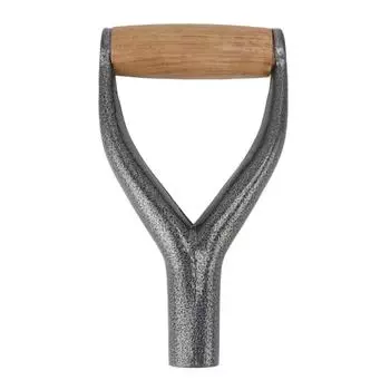 Ручка лопаты Y-образная, внутренний диаметр 12,22 дюйма, сменная ручка лопаты с деревянной ручкой для сада серебряный