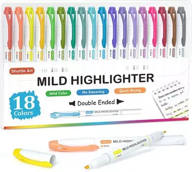Ручка-маркер Shuttle Art, мягкая, 18 линий, пастельная, долото, быстрая, без подчеркивания, офисный набор для блокнота, цвета, цвета, маркеры, маркеры,