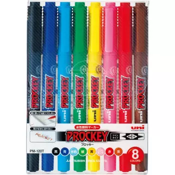 Ручка Mitsubishi Pencil на водной основе Plocky Twin Extra Fine 8 цветов PM120T8CN