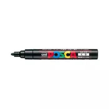 Ручка Mitsubishi Pencil на водной основе Posca Medium Point Round Core черная PC5M.24
