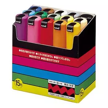 Ручка Mitsubishi Pencil на водной основе Posca Bold Square Grid 15 цветов PC8K15C